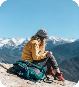 women at the montain
